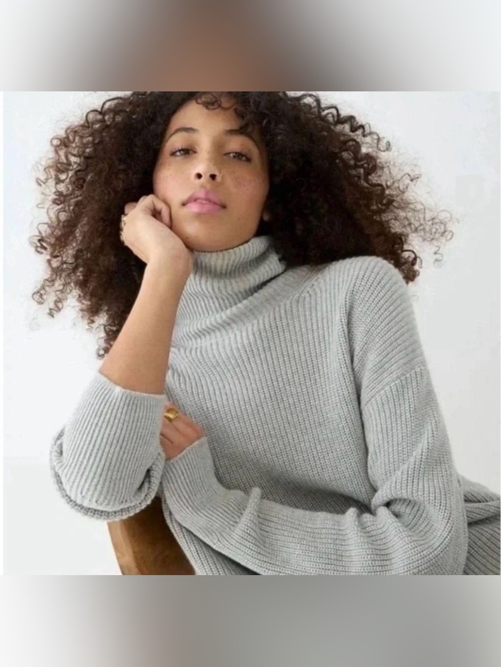 J. Crew Ribbed Cotton Blend Relaxed
Turtleneck Sweater size medium